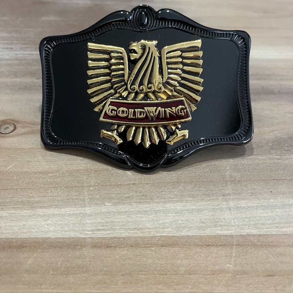 Black and Gold Honda Goldwing buckle